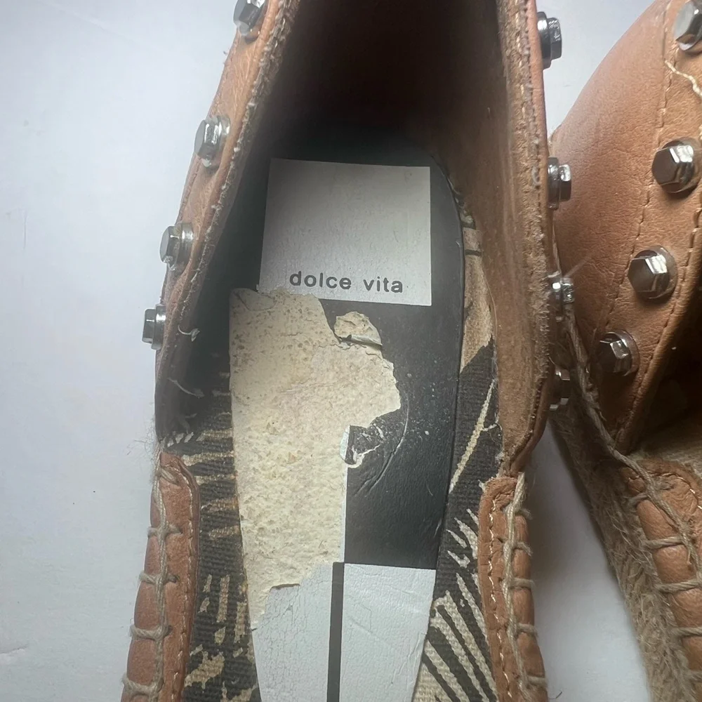 Dolce Vita Ceyla Espadrille Sandals Slip On Tan Brown Women Size 7.5
